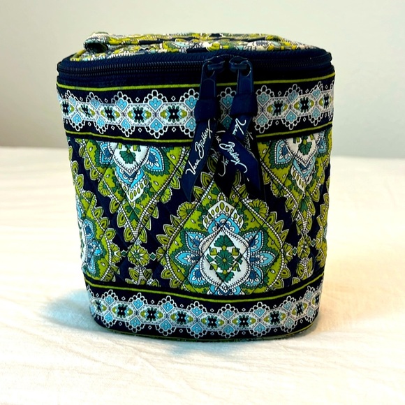 Vera Bradley Cool Keeper Cambridge Insulated Padded Cooler Navy Blue Green - Picture 1 of 14